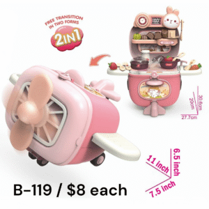 2-in-1 Airplane Kitchen Playset – Convertible Cooking Toy