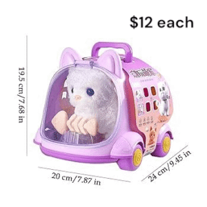 Pet Carrier Toy with Plush Animal – Travel Vet Playset