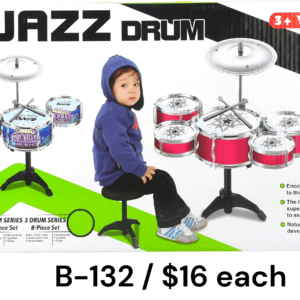Kids Jazz Drum Set – 8/10 Piece Musical Instrument Toy