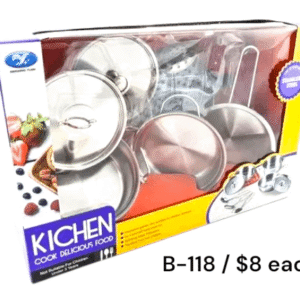 Kids Kitchen Cookware Play Set – Stainless Steel Cooking Toys