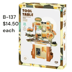 Kids Tool Table Play Set – 53 PCS Pretend Workshop