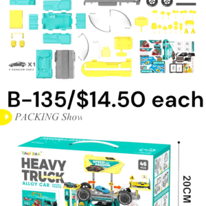Heavy Truck Alloy Car DIY Garage Playset – 46 PCS