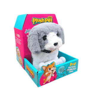 B-166 Electronic Plush Puppy Toy – Grey