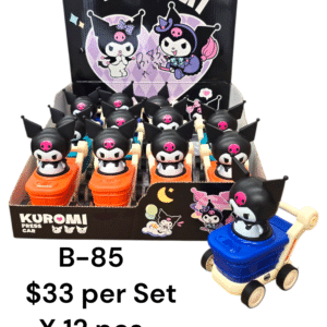 Kuromi Press Car Toy Set (B-85) – Cute Push Cars Display Pack (12 pcs)