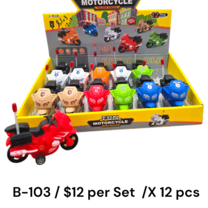 B-103 Fun Motorcycle Pull-Back Toy Set
