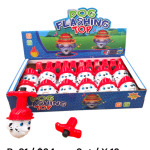 B-91 Dog Flashing Musical Spinning Top Toy