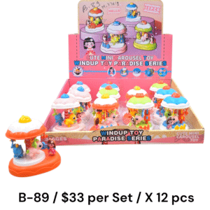 B-89 Cute Mini Carousel Wind-Up Toy – Paradise Series