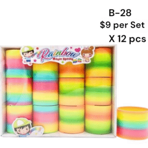 (B-28)Rainbow Magic Spring Toy Set – Colorful Stretchable Fun